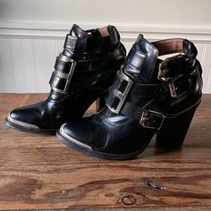 Worn But In Great Condition. I’m Normally A Size 7 And These Fit Perfectly. Rare Jeffrey Campbell Shoes, Jeffrey Campbell, Black Silver, Bootie Boots, Ankle Boots, Size 7, Women Shoes, Boots, Silver