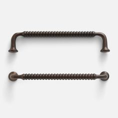 two brown screws on a white background with clipping to the left and right