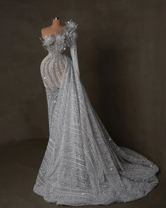 LIYONA DRESS Silver Gowns Elegant, White And Silver Prom Dress, Royal Dresses Queens, Dress With Crystals, Queen Gown, Elegant Bridal Dress, Silver Prom Dress, Silver Evening Dress, Elegant Bridal Gown