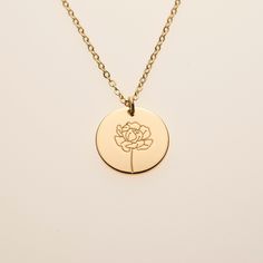 ♥ SIZE: The pendant has a diameter of 0.62 inches (16 mm) The length of the necklace is 17.7 inches (45 cm) + 1.96 inches (5 cm) extender ♥ PROCESSING TIME: Your product will ship within 1-3 days after purchase. ♥ SHIPPING INFO: Please note: Shipping time varies from country to country. Approximately 5-14 business days within the European Union. International ship times vary depending upon country, but it may take up to 5 weeks. You can purchase as many items as you like, shipping is charged onl Rose Flower Charm Necklace, Rose Flower Necklace With Flower Charm, Rose Gold Birth Flower Necklace For Anniversary, Flower Shaped Rose Necklace For Mother's Day, Rose Flower Necklace With Rose Design, Mother's Day Flower Necklace With Roses, Mother's Day Floral Necklace With Roses, Mother's Day Flower Shaped Rose Necklace, Rose Gold Flower Necklace With Birth Flower