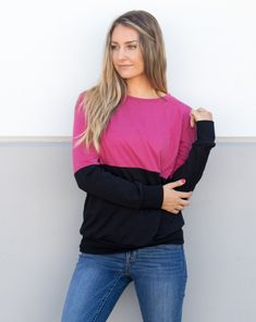 These lightweight colorblock pullovers are perfect for any occasion and will go with any outfit. Great for layering and will make a bold statement! This pullover will soon become a crowd favorite, make sure to grab yours now! Sizing: Small 0-4 Medium 6-8 Large 10-12 XL 12-14 Contrast Long Sleeve Sweatshirt For Fall, Spring Crew Neck Sweater With Contrast Color, Casual Contrast Color Sweatshirt For Layering, Casual Sweatshirt For Layering With Contrast Color, Color Block Tops For Fall Layering, Trendy Stretch Color Block Sweater, Trendy Pink Tops With Splicing, Fall Color Matching Tops, Pink Spliced Top For Fall