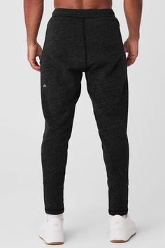 Layer it to and from the studio, practice in it or lounge in it: the Triumph Sweatpant is made of insanely comfortable triblend fleece. An easy-fitting drop crotch, wide gusset panel and drawcord waist are finished with fitted rib panels on the calves and inseam. For working out and wearing out Adjustable drawcord waistband Invisible zip pockets Ribbed Paneling, Invisible Zip, Yoga For Men, Charcoal Black, Alo Yoga, Black Charcoal, The Studio, Working Out, Zip Pockets