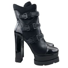 Women's Lying Black Faux Leather Platform Ultra High Heel Fashion Ski Boots. Buckle Details, Platform Silhouette, Patent Cap Toe. Pu Upper Textile Lining Rubber Outsole By Azalea Wang **Please See Photos For Approximate Measurements Fl-55 Size: Womens 8 Condition: New With Box Nwb New With Box. **Please View Photos Carefully As They Are Part Of The Item Description. I Ship Same Or Next Business Day! No Poshmark Account? Use Code Idahogirlthrift To Sign Up And Get A $10 Poshmark Credit To Spend! High Heel Platform Moto Boots In Faux Leather, Winter Closed Toe Heels With Buckle Closure, Black Punk Heels With Buckle Closure, Leather Heeled Boots With Chunky Platform For Party, Edgy Evening Platform Boots In Faux Leather, Leather Chunky Platform Heeled Boots For Party, Leather Chunky Platform Boots For Evening, Punk High Heel Winter Heels, Punk Evening Boots With Round Toe