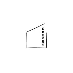 an outline drawing of a house with the word koho written in black on it