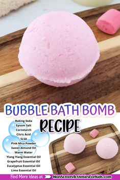 Natural Bubble Bath Recipe, Diy Bath Bombshell For Kids, How To Make A Bath Bomb, Non Screen Activities, Bath Boms Diy Recipes, Bath Bomb Ideas, Bath Boms Diy, Diy Bubble Bath, Diy Bath Bomb