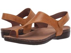 Dansko Reece (Mango Waxy Burnished) Women's Sandals Make this the summer of sleek looks with the Reece from Dansko. Full-grain suede uppers with an open toe. Slingback strap with adjustable hook-and-loop fastener. Goring at instep. Smooth and breathable leather linings. Molded memory foam footbed for all-day comfort. Lightweight EVA and cork midsole. Durable rubber outsole. Imported. Measurements: Heel Height: 1 1 4 in Weight: 10 oz Platform Heig #Dansko #Shoes #OpenFootwear #CasualSandal #Brown Best Walking Sandals, Casual Leather Sandals, Travel Local, Comfortable Walking Sandals, Best Flip Flops, Travel Sandals, Most Comfortable Sandals, Sandals Outfit, Hiking Sandals