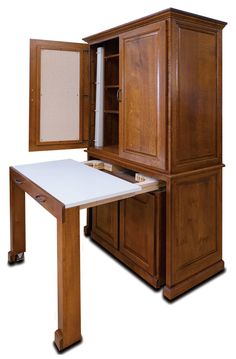 Yoder's Woodworking Craft Cabinet, Cutting Table Amish Furniture - She Sewing Tables Craft Organizer Cabinet, Hutch Storage, Pull Out Table, Baking Center, Sewing Tables, Craft Storage Cabinets, Woodworking Craft, Fold Out Table, Sewing Room Furniture