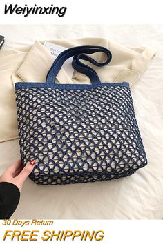 Shipping: Worldwide Express Shipping AvailableDelivery time: 🚚7-15Days Fast ShippingReturns: Fast refund,💯100% Money Back Guarantee.Brand Name: XZANOrigin: Mainland ChinaCN: HebeiLining Material: PolyesterPlace Of Origin: HE BEI ProvincePlace Of Origin: HE BEI ProvinceShape: Casual ToteMain Material: PolyesterStyle: FashionClosure Type: zipperOccasion: VersatileModel Number: women weave beach bagPattern Type: SolidInterior: Cell Phone PocketGender: WOMENDecoration: Hollow OutDecoration: big sh Casual Large Shoulder Bag For Shopping, Square Shoulder Bag For Beach Season Shopping, Square Shoulder Bag For Beach Season, Blue Shoulder Bag With Zipper For Summer, Spring Large Capacity Blue Shoulder Bag, Trendy Large Capacity Blue Crochet Bag, Square Bag For Beach Season Shopping, Casual Blue Handheld Shoulder Bag, Square Bags For Beach Season Shopping