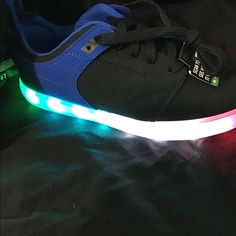 Bnwt Remote Controlled Light Up Shoes, With Usb Charger. Black & Blue Colored. No Batteries Needed. Rts. Comes With Charging Cord And Remote Control. Multiple Colors, In Solid Or Running, And/Or Blinking Lights. Pet Free/ Smoke Free Home Casual Light-up Sneakers With Round Toe, Nike 95, Nike Lebron Shoes, Nike Jordan 1 Mid, Toddler Nike Shoes, Tommy Hilfiger Sneakers, Lebron Shoes, Jordan 11 Retro Low, Light Up Shoes