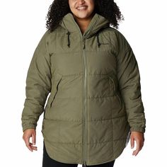 Keep the cold-weather at bay with this women's Columbia insulated coat. Keep the cold-weather at bay with this women's Columbia insulated coat. Water resistant shell Insulated lining Zipper closure Long sleeves Attached, adjustable hood 2 pocketsFIT & SIZING Designed to hit just below the waist Inner drawstring waistband MidweightFABRIC & CARE Cotton, nylon Insulation: 85% Recycled Polyester, 15% Polyester Lining: cotton Machine wash Imported Size: 2X. Color: Green. Gender: female. Age Group: ad Adventure Essentials, Plus Size Jackets, Water Resistant Jacket, Quilted Coat, Water Resistant Fabric, Columbia Sportswear, Drawstring Waistband, Outerwear Women, Vest Jacket