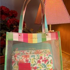 Tote= 11” L, 8” H, 4” D And 7.75” Sd Crossbody = 9” L, 6” H And 1” D Wristlet/Wallet= 7 3/4” L And 4.5” H Crossbody Has 1 Pocket In Front And 2 Pockets Inside. 1 With Zipper. Zipper Closure. Wristlet/Wallet Has 2 Zippered Sections. Front Zipper Has 4 Credit Card Slots. Beautiful Multi Pastel Colors. Nanette Lepore, Wristlet Wallet, Pastel Colors, Womens Tote Bags, Front Zipper, Inside Pocket, Card Slots, Slots, Credit Card