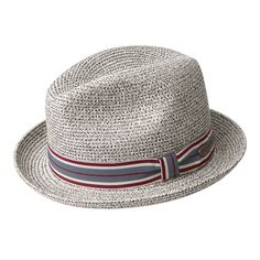 Bailey Salem Packable Hat | DelMonico Hatter Adjustable Striped Hats For Spring, Striped Adjustable Fedora Sun Hat, Adjustable Striped Fedora Sun Hat, Adjustable Striped Fedora Hat, Adjustable Striped Spring Hats, Spring Striped Adjustable Hats, Adjustable Striped Brimmed Straw Hat, Spring Adjustable Striped Hats, Adjustable Striped Straw Hat With Curved Brim