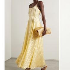 Size 2 Bnwt Yellow Drapes, Designer Mini Dresses, Satin Maxi, Satin Maxi Dress, Pastel Yellow, Yellow Dress, Dress Details, Fashion Advice, Net A Porter