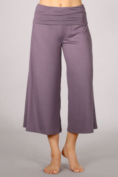 Just in time for Summer! Ultra-soft and stretchy wide leg gaucho pants with wide fold-over waistband. Fabric Polyester/Spandex 95/5. Proudly made in the USA Great Resort Wear! Stay Sexy! Casual Solid Color Capri Bottoms, Casual Solid Color Capri Length Bottoms, Non-stretch Wide Leg Capris For Fall, Fall Non-stretch Wide Leg Capris, Fall Wide Leg Yoga Pants With Elastic Waistband, Summer Solid Color Capri Bottoms, Summer Capri Bottoms In Solid Color, Summer Capri-length Bottoms In Solid Color, Stretch Wide-leg Bottoms In Solid Color