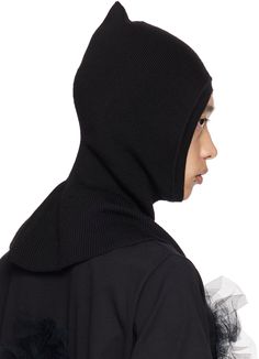 Rib knit merino wool- and silk-blend balaclava in black. Extended trim at collar. Face masks and face coverings are final sale and are not eligible for return or exchange. Supplier color: Black Black Balaclava For Cold Weather, Black Fitted Full Face Balaclava, Black Balaclava For Cold Weather In Fall, Fitted Full Face Black Balaclava, Hamptons Outfit, Dodger Hats, Black Hood, Jumpsuit Men, Black Beanie