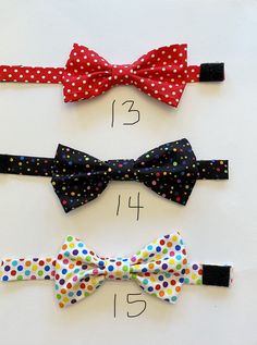 Handmade bows for the foul friends in our families. Bows are mare of 100% cotton and velcro for adjustable sizing. Bows are approximately 4 1/2 inches wide. I'd love to see a picture of your dapper duck in their bows if you are happy with your purchase. Enjoy! Adjustable Black Bow Tie For Father's Day, Adjustable Black Bow Tie For Summer, Black Adjustable Bow Tie For Summer, Adjustable Playful Bow For Playtime, Adjustable Pre-tied Decorative Bow, Cute Adjustable Bow For Summer, Adjustable Playful Bow For Summer, Playful Adjustable Bow For Summer, Fitted Multicolor Bow Tie For Gift