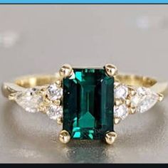 Emerald Ring Vintage Emerald Engagement Ring 14k Yellow Gold Ring Gift Unique Antique Wedding Promise Anniversary Ring for Her - Etsy Jersey