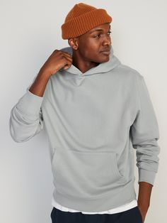 Built-in hood, with soft lining.  Long sleeves, with rib-knit cuffs.  Kangaroo pocket.  Rib-knit hem.  Cozy, soft-washed fleece.  Easy pullover style.  Mix or match with our gender-neutral joggers and sweatpants, sold separately.  Relaxed fit through Hoodies Men Pullover, Men's Pullover, Knit Cuff, Kangaroo Pocket, Pullover Styling, Kangaroo, Rib Knit, Pullover Hoodie, Old Navy