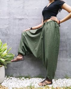 "The harem style trousers made from cotton fabric 100%with an elasticated smock waist and ankles they provide a comfortable lightweight fit, perfect for casual wear, festivals, yoga, holidays as well as pairing with a plain top to get that popular look. D I S C O U N T & P R O M O T I O N ❤ Buy 2 or more items, get 10% off ❤ Buy 4 or more items, get 15% off ENTER the coupon code: IYARA015 ❤ Buy 6 or more items, get 15% off ENTER the coupon code: IYARA020 PLEASE NOTE I can not apply a discoun Green Ankle-length Harem Pants, Green Cotton Ankle-length Pants, Ankle-length Green Cotton Pants, Summer Harem Pants For Meditation With Relaxed Fit, Casual Harem Parachute Pants For Yoga, Summer Relaxed Fit Harem Pants For Meditation, Casual Cotton Harem Yoga Pants, Casual Cotton Harem Pants For Yoga, Comfortable Cotton Harem Yoga Pants