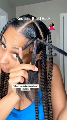 OMG another simple crochet braiding method #viralshorts #trendingvideo #trend #hair  @jusbtv.beauty - YouTube Rubber Band Feed In Braids, Easy To Do Braids For Black Women, Cute Easy Hairstyles Braids Simple, Cornrows Stitch Braids For Black Women, Braiding Hair With Rubber Bands, Simple Hair Braiding Styles Black, Soft Box Braids, How To Add Weave To Natural Hair Braids, Crochet Twist Tutorial