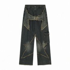 Lasaky - Retro Chic High-Waisted Straight Leg Pants Skater Boy Outfits, Y2k Star, Y2k Pants, Moda Streetwear, Streetwear Mode, Mode Jeans, Jeans Cargo, 90s Grunge, Star Jeans