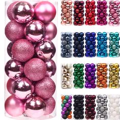 PRICES MAY VARY. Plastic 【ORNAMENT SIZE】:2.36"(6CM) - Variety of Shapes Plastic Christmas Balls and Flashlight Powder. Perfect fit for 1.5FT-12FT size trees. (Note: The Emopeak 24pcs Christmas ball packaging box is in the shape of a cylindrical plastic box or a square plastic box.) 【MULTICOLOR TREE BALL】Xmas balls has three different surface material that will make your Christmas tree look more beautiful.(Emopeak Christmas Balls are available in different sizes, please purchase different sizes a Christmas Tree Branches, Christmas Pendant, Family Ornament, Christmas Ornament Sets, Wedding Party Decorations, Holiday Wedding, Fete Halloween, Ball Ornaments, Christmas Baubles