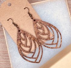 Handmade wood earrings make a wonderful gift for others or yourself.  This collection of trendy earrings are made from natural wood, lightweight and comfortable, and is sure to have something for everyone!  This will be a perfect birthday or anniversary gift for a friend, coworker, wife, daughter, mom, aunt, or just for yourself.  Stained, sealed, laser engraved and cut wooden earrings in your choice of size. Sizes Include: Small:   1.5" to 1.75" Large:   2" to 2.5" Ear wires are nickel free wit Wooden Teardrop Earrings As Gift, Wooden Teardrop Earrings For Gift, Teardrop Wood Earrings For Gifts, Teardrop Wooden Earrings For Gifts, Everyday Brown Wood Earrings, Brown Wooden Earrings As Gift, Wooden Earrings For Gift, Natural Wood Drop Earrings, Natural Wood Jewelry Gift