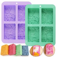 PRICES MAY VARY. UNIQUE DESIGN:New design flowers soap mold -unique design makes your handmade soap more special，these can be used for making soap, loofah soap, bath bomb, bath bombs, shower steamer,shampoo bar,resin crafts, etc. SAFE TO USE: Size-2.8*2*1in,4 cavity,soap weight:3oz each cavity.Soap making molds are safe used in oven, microwave oven, freezer and dishwasher. Temperature safe from-104 to +446 degrees Fahrenheit (-40 to +230 degrees Celsius). EASY TO CLEAN: This silicone soap molds Round Soap Molds, Pretty Soap, Loofah Soap, Soap Making Molds, Flower Shapes, Molds Silicone, Soap Making Supplies, Homemade Soap Recipes, Special Flowers