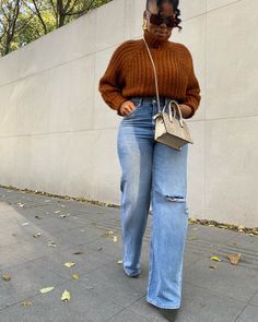 Plus Size Jeans And Boots Outfit, Wide Leg Jeans With Sweater Outfit, Midsize Wide Leg Jeans, Plus Size Wide Leg Jeans Outfit Fall, Wide Leg Mom Jeans Outfit, Fall Fashion 2023 Women In 30s, Wide Leg Jean Outfits Fall, Fall Wide Leg Jeans Outfit, Plus Size Straight Leg Jeans Outfits