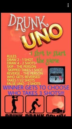 the poster for drunk uno is shown