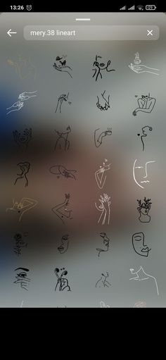 an iphone screen with some drawings on it