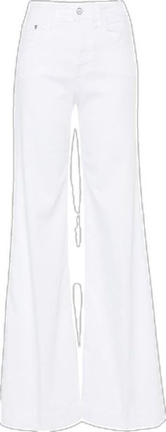 Mid-rise White Denim Wide Leg Pants, White Flared Wide Leg Cotton Pants, White Wide-leg Denim Jeans, White Flare Wide Leg Cotton Pants, White High-rise Wide Leg Denim Pants, Trendy White Denim Wide Leg Pants, White High Rise Denim Wide Leg Pants, White Flare Pants With Five Pockets, White Mid-rise Wide Leg Denim Pants