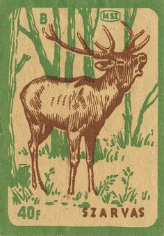 a stamp with an image of a deer