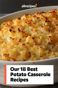 Potato Casseroles For Easter, Potato Recipes For Party, Homemade Potato Casserole, Tater Tots Side Dish, Incredible Potato Casserole, Easy Side Dish Casserole Recipes, Hot Potato Side Dishes, Potato Casserole No Cheese, Potatoes Main Dish Recipes