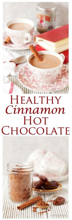 healthy cinnamon hot chocolate recipe in a jar