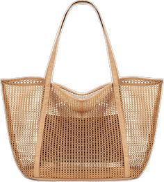 Daily Use Mesh Shoulder Bag, Trendy Rectangular Mesh Bags, Trendy Rectangular Mesh Bag, Trendy Summer Mesh Bags, Trendy Mesh Bag For Daily Use, Shopping Tote Shoulder Bag With Mesh Lining, Rectangular Mesh Bags For Daily Use, Large Beige Summer Bag, Rectangular Mesh Travel Bag