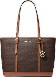 Michael Kors Tote Bag For Daily Use, Tan Michael Kors Shoulder Tote Bag, Michael Kors Textured Leather Tote Bag, Michael Kors Tote Satchel For On-the-go, Michael Kors Coated Canvas Bags For On-the-go, Logo Tote Bag, Michael Kors Outlet, Bags Logo, Travel Tote