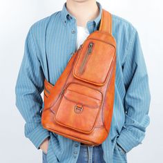 Product information: Pattern: solid color Lining texture: Cowhide Applicable scenario: leisure travel Color: Black, Brown Applicable Gender: Male Leather features: first layer cowhide Function: wear-resistant Material: genuine leather Popular elements: sewing thread Style: European and American Retro Packing list: Backpack x1 Product Image: Travel Brown Chest Bag With Mobile Phone Pocket, Travel Brown Chest Bag With Cell Phone Pocket, Travel Shoulder Bag With Mobile Phone Holder, Brown Satchel Chest Bag With Large Capacity, Brown Chest Bag With Large Capacity For Daily Use, Faux Leather Shoulder Bag For Everyday Use, Brown Large Capacity Chest Bag For Daily Use, Large Capacity Brown Chest Bag For Daily Use, Casual Business Chest Bag With Zipper Pocket