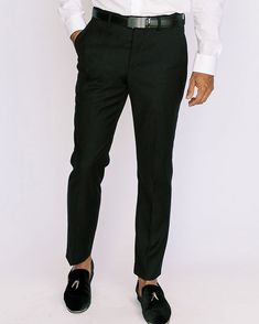 So stylish and versatile, these Mazari Slim Fit Dress Pants are the pair every man needs in his wardrobe. They're discriminatingly designed for a trim, sleek fit and easily paired with all your jackets and dress pants, so you'll always look your best. • Mazari Slim Fit Dress Pants. • This updated slim fit pant is slightly trimmer, so some may consider ordering one size up if they are looking for a roomier fit. • Flat front. • Rigid waistband with belt loops. • Button and hook waistband closure; Black Dress Pants Outfits, Slacks Men, Hoco 2024, Dress Pants Outfits, Mens Slacks, Classy Outfits Men, Slim Fit Dress Pants, Slim Fit Dress, Dressy Pants