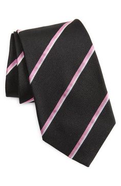 Angled stripes bring smart, classic detailing to a tie crafted from Italian silk and styled to elevate any formal or semiformal look. 100% silk Dry clean Made in Italy Tie Crafts, Purple Label, Ralph Lauren Purple Label, Stripe Silk, Silk Ties, Black Pink, Dry Clean, Ralph Lauren, Stripes