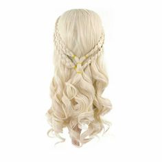 The curly lace front wig is made from heat resistant synthetic fiber, which can be heated. The cold water can easily clean this wig. The head circumference is about 23inch/ 58cm, fits on most people, just adjust the hooks inside the cap to the correct size to suit your head. Perfect for Cosplay parties, Comic Con. Ideal for Many Occasions: Perfect for Halloween Cosplay, Masquerade, Parties, Comic Con, Performance, Clubs and even your daily use. Size: None.  Color: Off-White. Blonde Curly Wig, Rainbow Wig, Wig Blonde, Halloween Wigs, Curly Lace Front Wigs, Curly Waves, Curly Wig, Women Halloween, Hair Curly