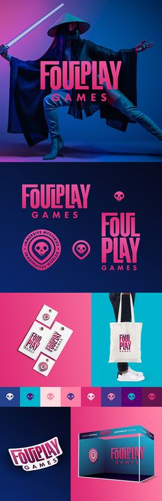 Logo identity design and branding for Foulplay Games, a virtual murder mystery company by Gold Sheep Design Gaming Logos Design, Gaming Packaging Design, Mystery Logo Design, Gaming Logo Design Ideas, Game Branding Design, Gaming Brand Identity, Mysterious Branding, Media Company Branding, Game Logo Design Ideas