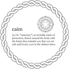 a circle with the words calm and an image of a pentagramil in it