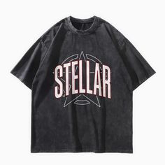 Stellar Oversized Washed Graphic T-Shirt - Starphase Oversized Grunge T-shirt With Logo Print, Washed Cotton T-shirt For Streetwear, Urban Washed Black T-shirt With Logo Print, Urban Style Washed Black T-shirt With Logo, Sporty Black Washed T-shirt, Sporty Washed Black T-shirt With Graphic Print, Oversized Washed Graphic Tee, Oversized Washed Black Urban T-shirt, Oversized Urban Washed T-shirt