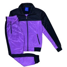 2-Piece Jogger Tracksuit - Never Worn Full Zip Up Track Jacket With 2 Zipered Side Pockets, And A Stand Collar Trimmed Jogger Trackpants With 2 Zippered Side Pockets And An Elastic Waistband With Drawstrings Brand: Royal Threads Fitted Purple Loungewear Sets, 2 Piece Jumpsuit, Tracksuit Outfit, Stylish Jumpsuit, Joggers Track Pants, Elastic Waistband Pants, Stylish Jackets, Tracksuit Women, Fashion Joggers