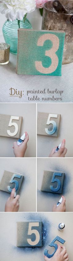 step by step instructions on how to make a diy table number for your home