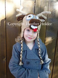 Sven the Reindeer (Frozen) - $4.99 by Heather Holder Frozen Crochet Hat, Sven Frozen, Frozen Pattern, Mermaid Tail Pattern, Crocheted Hat, Crochet Hat Pattern, Crochet Beanie, Crochet Basics, Crochet Hat