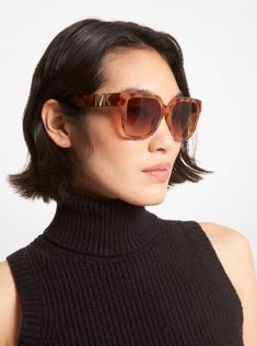 Our Karlie sunglasses are rendered in an oversized silhouette to instantly elevate any look. Defined by our beloved “MK” hardware for an added dose of glamour, this pair features square frames with gradient lenses for maximum style and protection. Make them your go-to accessory. Modern Tinted Lenses Sunglasses For Fall, Modern Tinted Sunglasses For Fall, Modern Polarized Sunglasses, Modern Polarized Sunglasses For Fall, Trendy Polarized Sunglasses For Fall, Chic Polarized Sunglasses For Fall, Chic Tinted Sunglasses For Fall, Chic Fall Sunglasses With Tinted Lenses, Chic Tinted Lenses Sunglasses For Fall