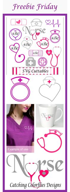 the nurse's stencils are designed to look like medical instruments and heart shapes