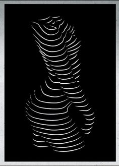 an abstract black and white photo with wavy lines